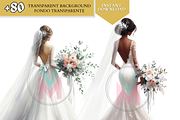 Bride watercolor Wedding from back, a Person Illustration by VM PARTYS  BY TAIRUMA (Thumbnail 5 of 11)