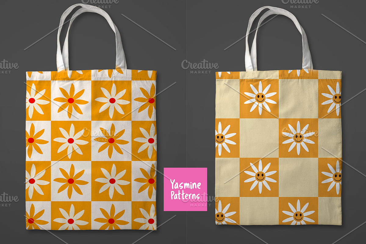 Checkered Flowers Patterns Volume 2, a Pattern Graphic by Yasmine Patterns (Photo 2 of 10)