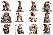Christmas Whimsical Gnome Clipart, an Illustration by OK Design (Thumbnail 3 of 6)