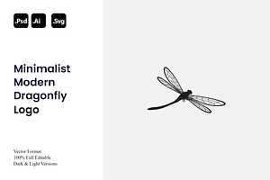 Minimalist Modern Dragonfly Logo