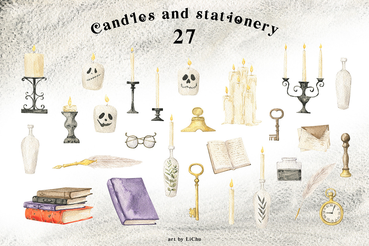 Cozy Halloween watercolor collection, a Seasonal Illustration by LiChu Art (Photo 11 of 28)