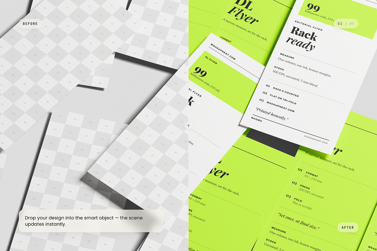 DL Flyer Mockup, an Advertising Mockup by Toasin Studio (Photo 2 of 7)