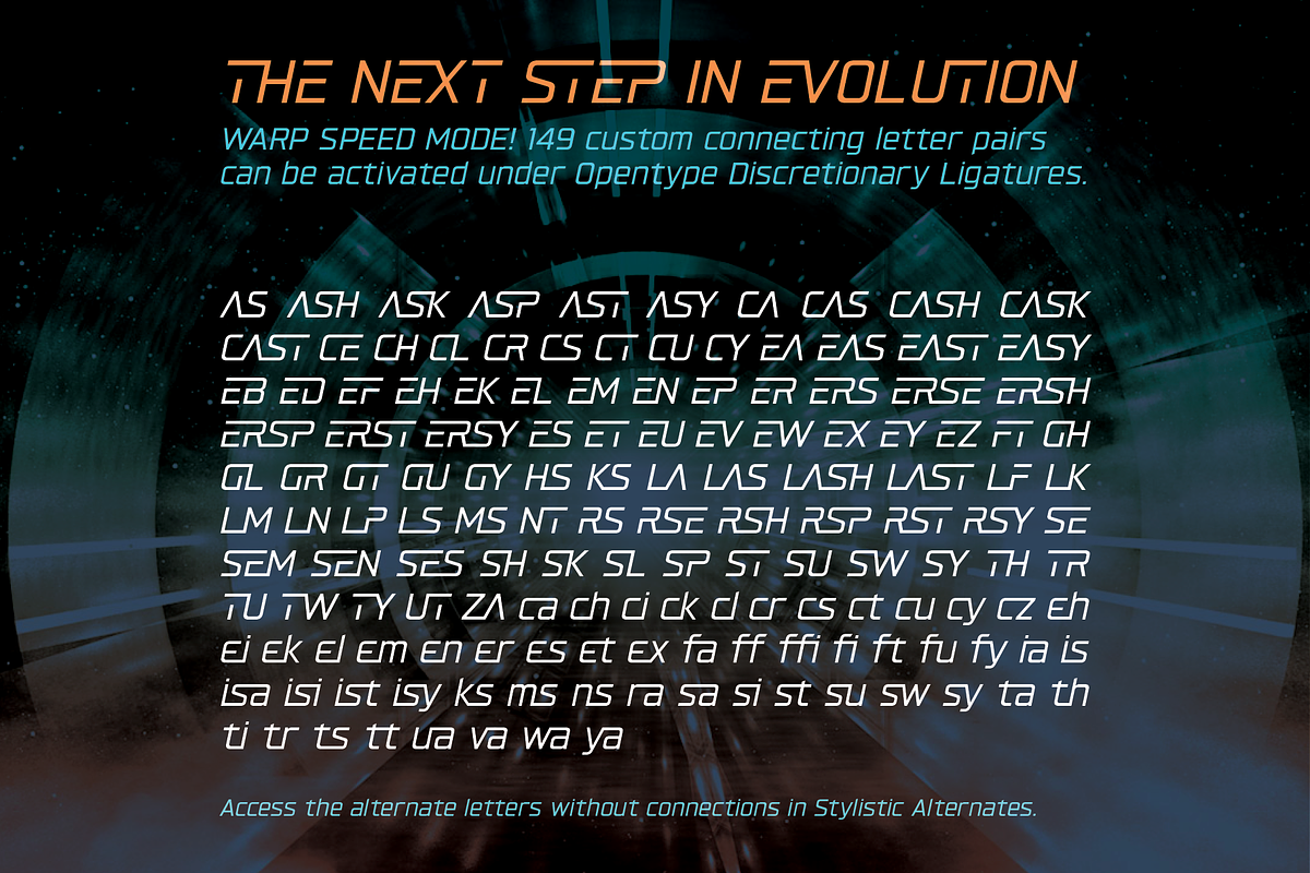 Hyperspace Race Italic sci-fi font preview 4