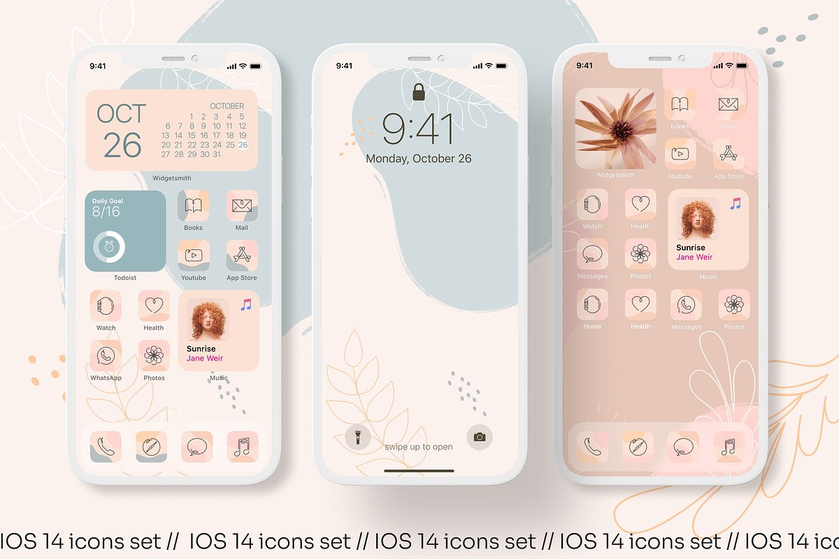Aesthetic IOS 14 icons set, an Icon by Creatoom (Photo 1 of 13)