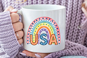 America Rainbow Boho PNG, an Illustration by CraftArtStudio (Thumbnail 3 of 4)