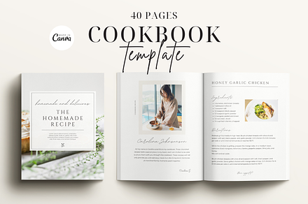 Cookbook Template CANVA, a Magazine Template by OrganizationOasisRo