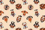 African tribal masks set, background, an Object Illustration by PaperTrident (Thumbnail 6 of 6)