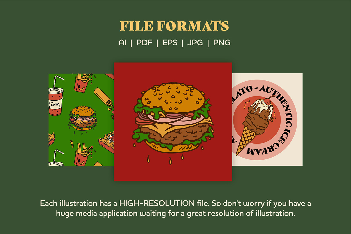 Fast Food Illustration Assets, a Food Illustration by ARQAM Studio (Photo 4 of 9)
