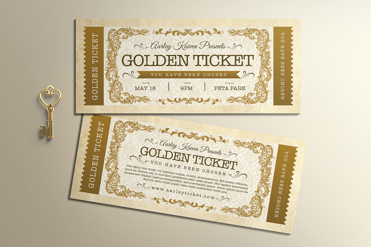 Vintage Golden Ticket, a Card Template by Aarley Kaiven (Photo 1 of 4)
