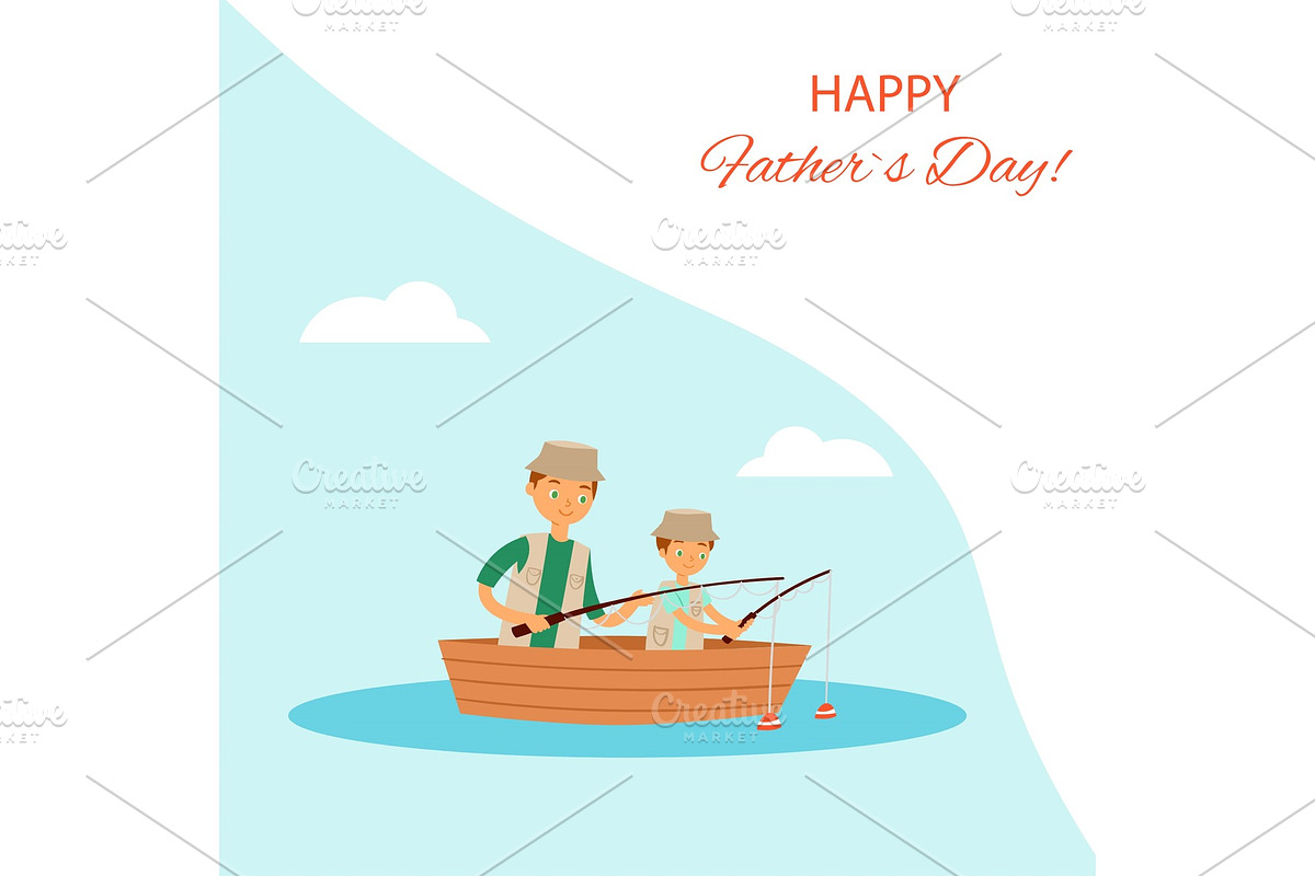 Happy father day greeting card, a Person Illustration by RocketArt