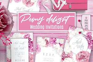 Peony Delight Wedding Invitations