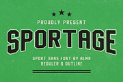 Sportage | retro sporty font, a Sans Serif Font by Almeera Std (Thumbnail 1 of 7)