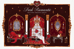 Dark Romantic. Watercolor art