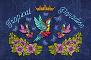 Hummingbird Roses Embroidered Patch, a Graphic by Iraida_Bearlala (Thumbnail 6 of 7)