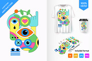 Geometric Cartoon Abstraction, a Decorative Illustration by KENO Mascots (Thumbnail 1 of 3)