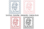 Christmas Girl Stamp PNG, an Illustration by Daily.Designs (Thumbnail 2 of 6)