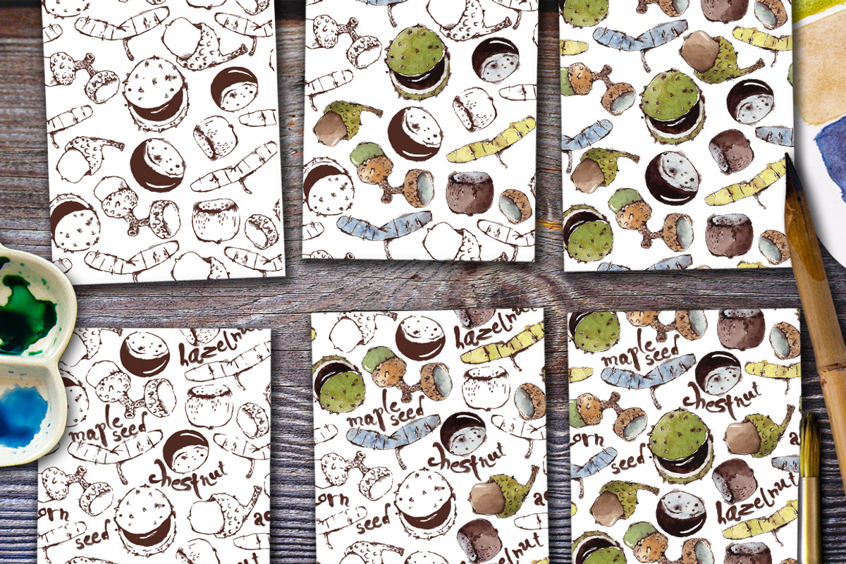 Seeds & Nuts Patterns, a Pattern Graphic by Mazheika Store (Photo 3 of 8)