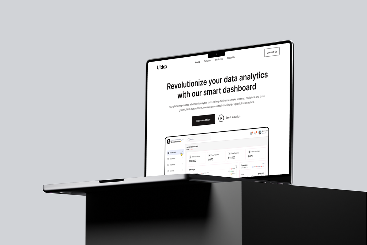 SAAS Landing Page Design, an UI Kit Template by UiDex (Photo 4 of 4)