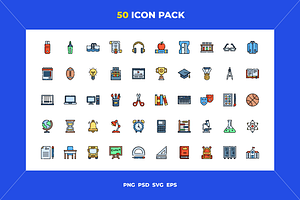 50 Highschool icons, an Outline Icon by Wencory