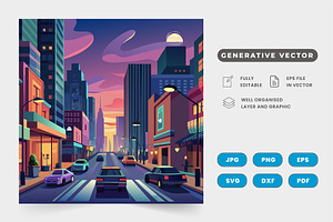 Capture the essence of a bustling ci, a Graphic by SaroStock