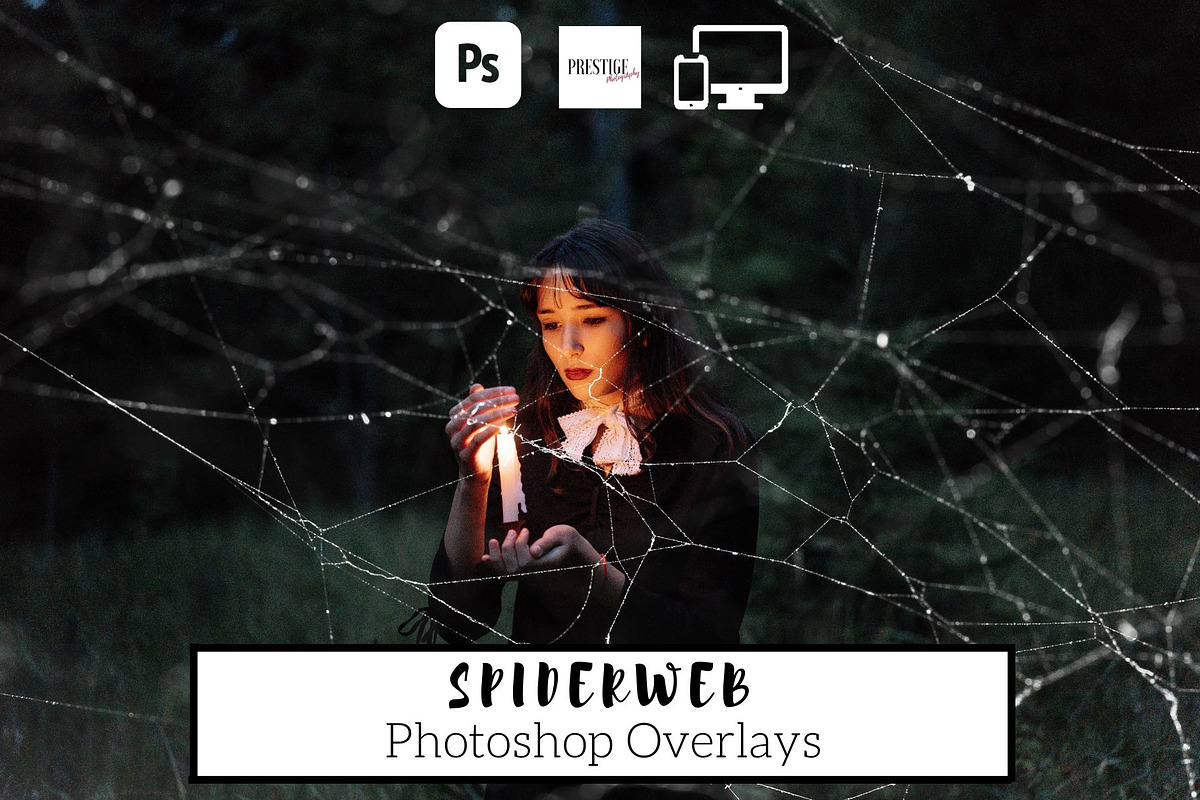 Spiderweb Photoshop Overlays, an Object Graphic by Prestige Photography (Photo 1 of 14)