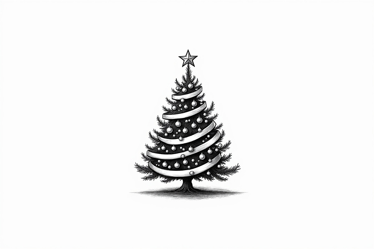 Festive Christmas Tree Silhouette Bu, an Illustration by Artivon (Photo 8 of 21)