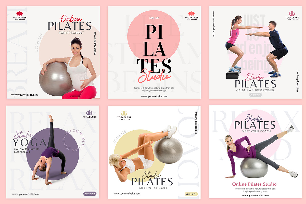 Canva instagram Yoga Template, a Social Media Template by illycreative