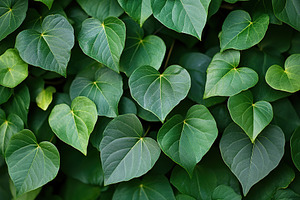 Vibrant green jungle leaves create a lush and captivating background during day, a Nature Photo by AlyaAnd