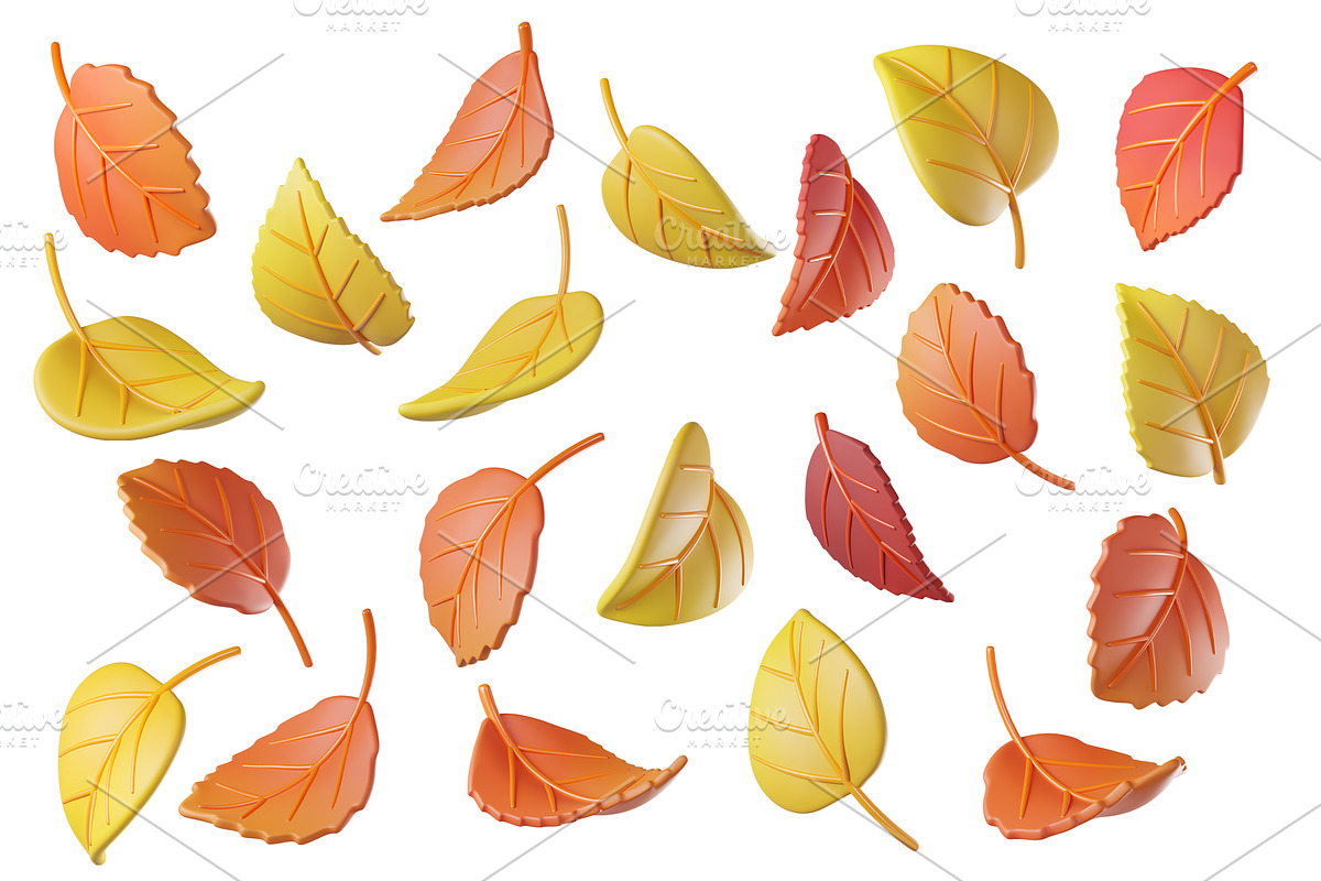 Cute 3D Autumn Leaves, a Plants & Tree 3D Model by Hannet (Photo 1 of 5)