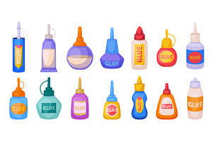 Glue. Plastic containers for office, an Object Illustration by Onyx