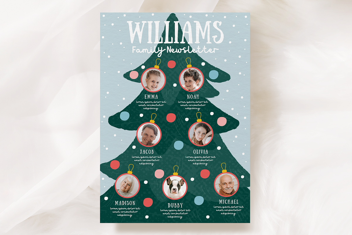 Christmas Newsletter Canva Template, a Stationery Template by SarenkaDesignShop (Photo 1 of 6)