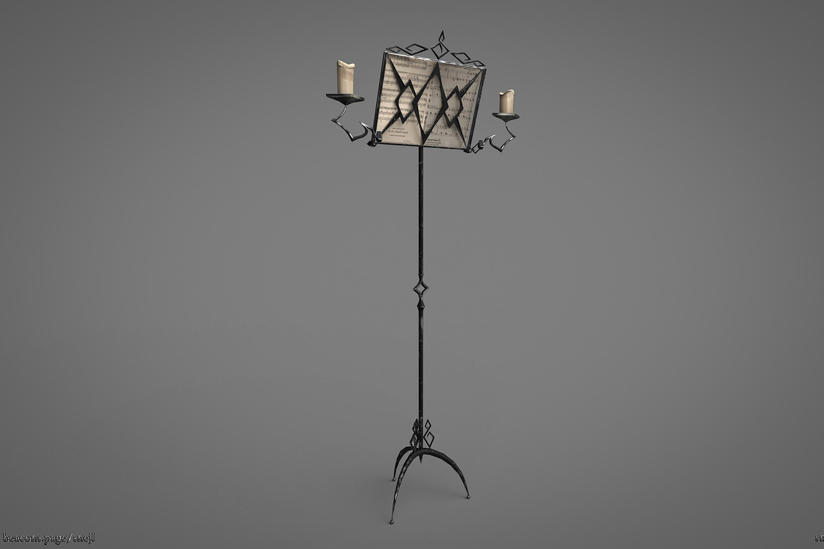 Vintage music stand, a Furniture 3D Model by Snji | 3D Models (Photo 12 of 12)