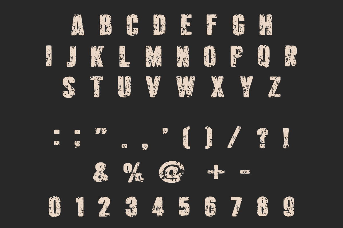 GRINZ GRUNGE FONT, a Serif Font by Fourteen Letter (Photo 4 of 7)