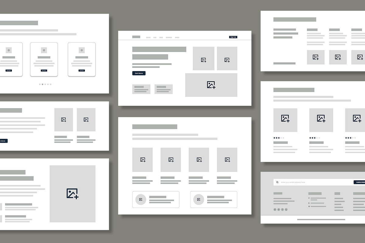 Modern Website Wireframe UI Layout | Creative Market