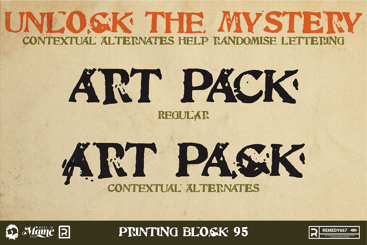 Printing Block 95 - 90's Stamp Font preview 3