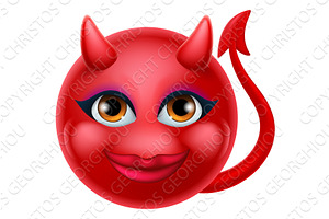 Devil Emoji Emoticon Man Face, a Person Illustration by Christos Georghiou