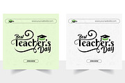 Teacher's Day Post Banner Design, a Social Media Template by Tahnix Creative (Thumbnail 5 of 11)