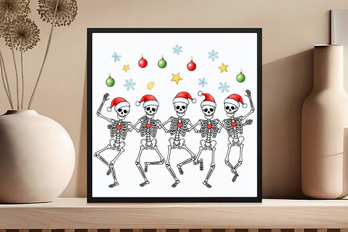 Merry Christmas Dancing Skeletons, an Illustration by DreamCafeArt (Photo 5 of 7)
