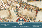 Medieval Grunge Illustrations Paper, an Illustration by NiiiNArt (Thumbnail 1 of 8)