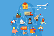 Online Shopping Icons and Process, a Finance Illustration by TAlex (Thumbnail 5 of 7)