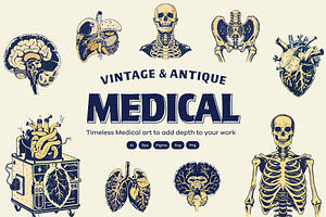 Vintage Medical illustrations, a Healthcare Illustration by Creative Stall