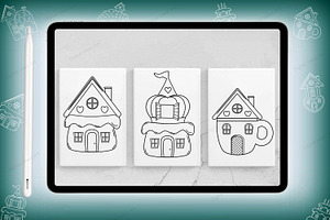 House Cupcake Template Doodles Brush