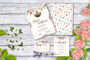 Wildflowers wedding invitation, an Invitation Template by Sania