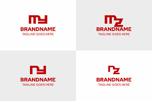 Letters MY MZ NY NZ Logo Monogram