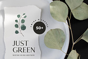 JUST GREEN leaves greenery foliage, a Decorative Illustration by Lana Elanor (Thumbnail 6 of 8)