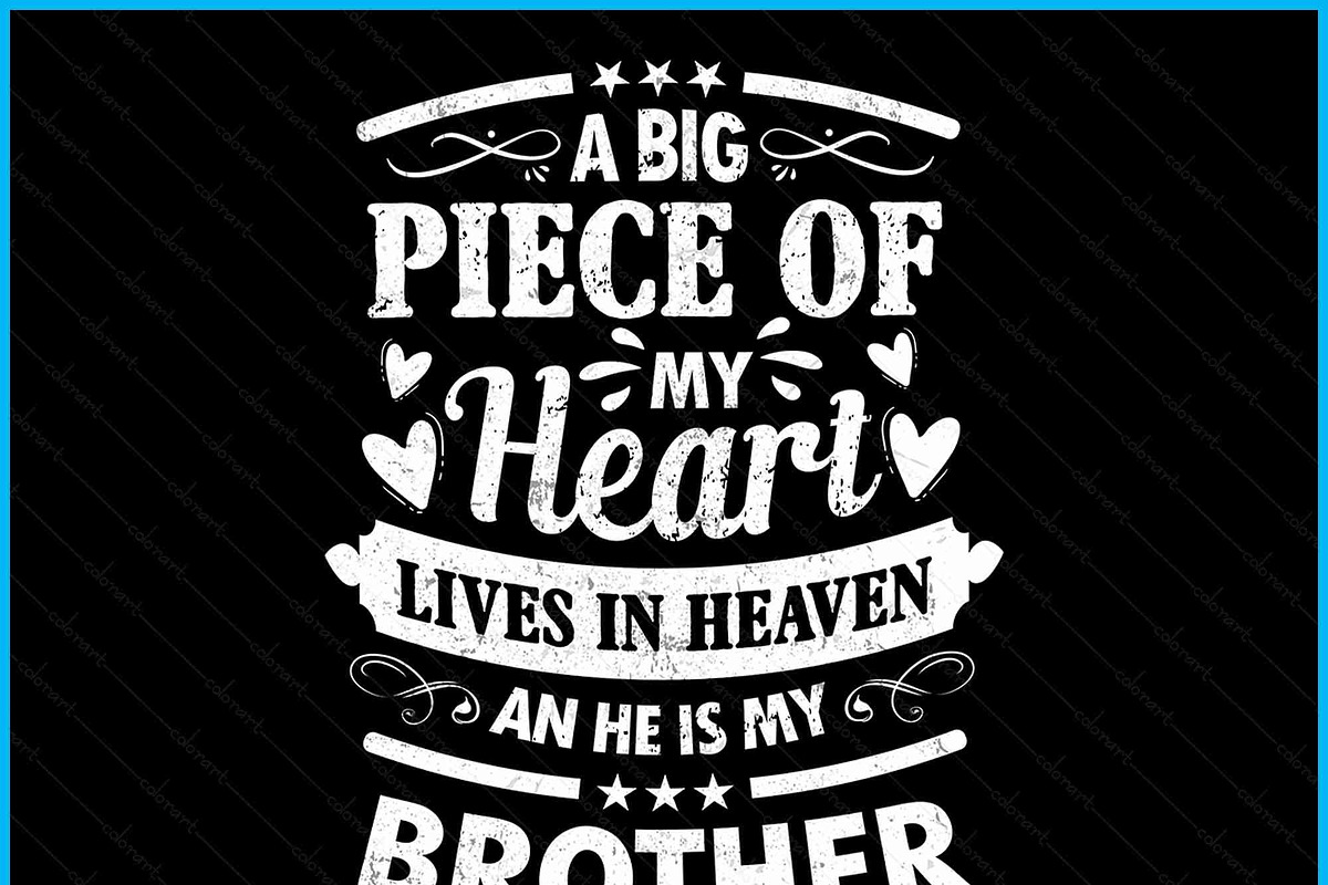 Heart In Heaven Brother Memorial SVG, an Object Graphic by Creativeusart (Photo 2 of 4)