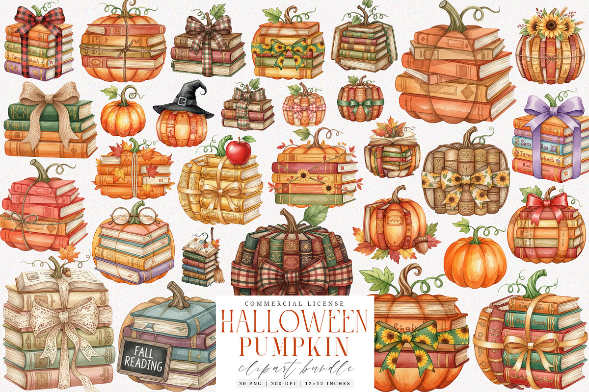 Fall Halloween Book Pumpkin Teacher, an Illustration by SinaCreation (Photo 1 of 7)