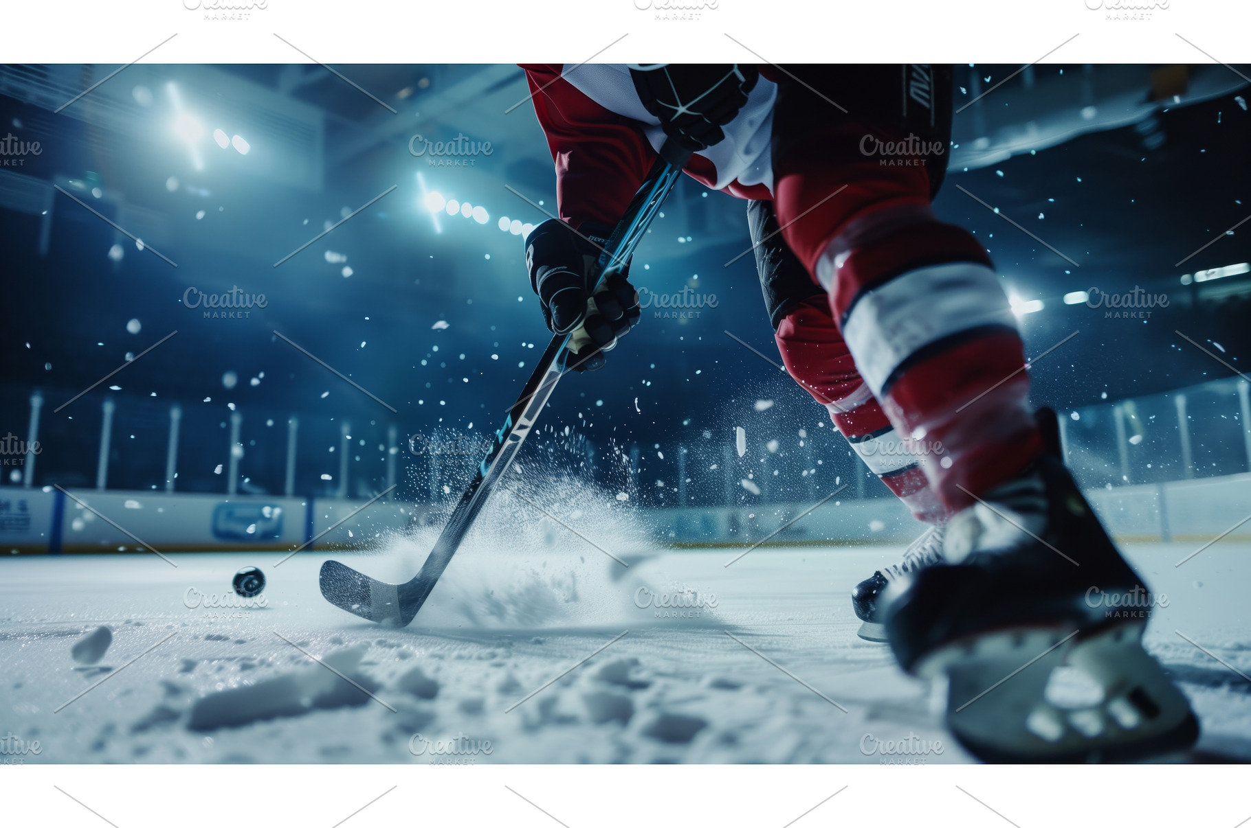 Dynamic close-up of a hockey player, a Sports & Recreation Photo by Sergey Kotenev