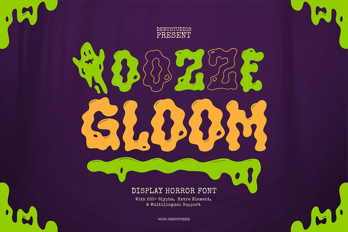 Ooze Gloom | Display Horror Font, a Handwritten Font by Denustudios (Photo 1 of 12)