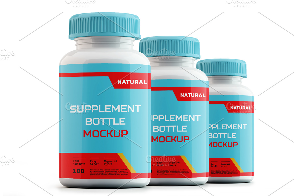 Supplement Bottle Mockup, a Product Mockup by creativejunbd (Photo 1 of 7)